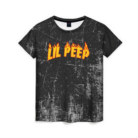 Женская футболка 3D с принтом Lil Fire Peep , 100% полиэфир ( синтетическое хлопкоподобное полотно) | прямой крой, круглый вырез горловины, длина до линии бедер | lil peep | rap | густав ор | лил пип | рэп