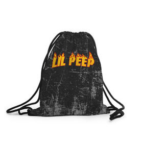Рюкзак-мешок 3D с принтом Lil Fire Peep , 100% полиэстер | плотность ткани — 200 г/м2, размер — 35 х 45 см; лямки — толстые шнурки, застежка на шнуровке, без карманов и подкладки | lil peep | rap | густав ор | лил пип | рэп