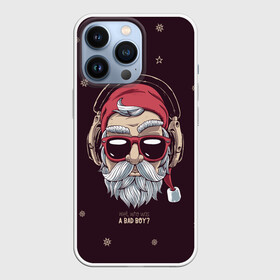 Чехол для iPhone 13 Pro с принтом Who was a bad boy ,  |  | Тематика изображения на принте: bad | beard | boy | christmas | hipster | new year | santa | борода | дед мороз | новый год | рождество | санта | хипстер