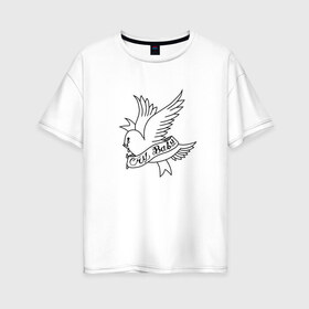Женская футболка хлопок Oversize с принтом LIL PEEP Cry Baby , 100% хлопок | свободный крой, круглый ворот, спущенный рукав, длина до линии бедер
 | band | bird | cry baby | emo | lil peep | logo | music | musician | rap | swag | whiner | группа | леттеринг | логотип | музыка | музыкант | нытик | птица | рэп | сваг | шрифт | эмо