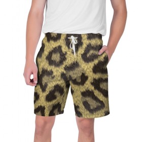 Мужские шорты 3D с принтом Шкура гепарда ,  полиэстер 100% | прямой крой, два кармана без застежек по бокам. Мягкая трикотажная резинка на поясе, внутри которой широкие завязки. Длина чуть выше колен | 