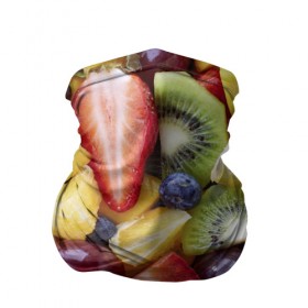 Бандана-труба 3D с принтом Фруктовое ассорти , 100% полиэстер, ткань с особыми свойствами — Activecool | плотность 150‒180 г/м2; хорошо тянется, но сохраняет форму | витамины | еда | клубника | лимон | малина | овощи | фрукты | цвета | яблоко | яркие