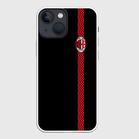 Чехол для iPhone 13 mini с принтом AC MILAN ,  |  | ac milan | fc | fc milan | football | milan | soccer | белый | клуб | красный | милан | спорт | спортивные | фк | футбол | цвет.логотип | черный | эмблема