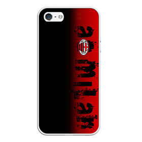 Чехол для iPhone 5/5S матовый с принтом AC MILAN , Силикон | Область печати: задняя сторона чехла, без боковых панелей | ac milan | fc | fc milan | football | milan | soccer | белый | клуб | красный | милан | спорт | спортивные | фк | футбол | цвет.логотип | черный | эмблема