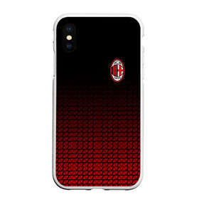 Чехол для iPhone XS Max матовый с принтом AC MILAN , Силикон | Область печати: задняя сторона чехла, без боковых панелей | ac milan | fc | fc milan | football | milan | soccer | белый | клуб | красный | милан | спорт | спортивные | фк | футбол | цвет.логотип | черный | эмблема