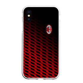 Чехол для iPhone XS Max матовый с принтом AC MILAN , Силикон | Область печати: задняя сторона чехла, без боковых панелей | ac milan | fc | fc milan | football | milan | soccer | белый | клуб | красный | милан | спорт | спортивные | фк | футбол | цвет.логотип | черный | эмблема