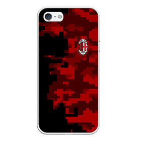 Чехол для iPhone 5/5S матовый с принтом AC MILAN , Силикон | Область печати: задняя сторона чехла, без боковых панелей | ac milan | fc | fc milan | football | milan | soccer | белый | клуб | красный | милан | спорт | спортивные | фк | футбол | цвет.логотип | черный | эмблема