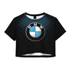 Женская футболка 3D укороченная с принтом BMW 2018 Blue Line , 100% полиэстер | круглая горловина, длина футболки до линии талии, рукава с отворотами | bmw | bmw motorsport | bmw performance | carbon | m | motorsport | performance | sport | бмв | карбон | моторспорт | спорт