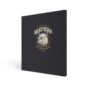 Холст квадратный с принтом Beatdown Ghetto 1986 , 100% ПВХ |  | bones | gothic | grunge | horns | lightning | rock and roll | skeleton | skull | tattoo | готика | гранж | кости | молнии | рога | рок н ролл | скелет | тату | череп