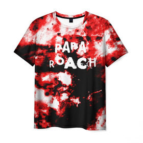 Мужская футболка 3D с принтом PAPA ROACH BLOOD ROCK STYLE , 100% полиэфир | прямой крой, круглый вырез горловины, длина до линии бедер | papa roach | roach | папа роач | папароач | папароч | роач | роч