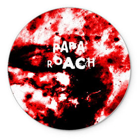 Коврик круглый с принтом PAPA ROACH BLOOD ROCK STYLE , резина и полиэстер | круглая форма, изображение наносится на всю лицевую часть | papa roach | roach | папа роач | папароач | папароч | роач | роч