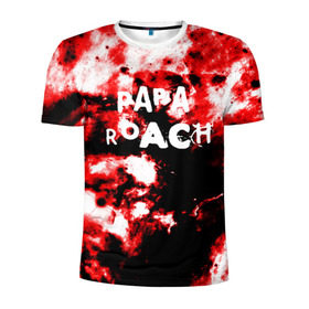 Мужская футболка 3D спортивная с принтом PAPA ROACH BLOOD ROCK STYLE , 100% полиэстер с улучшенными характеристиками | приталенный силуэт, круглая горловина, широкие плечи, сужается к линии бедра | Тематика изображения на принте: papa roach | roach | папа роач | папароач | папароч | роач | роч