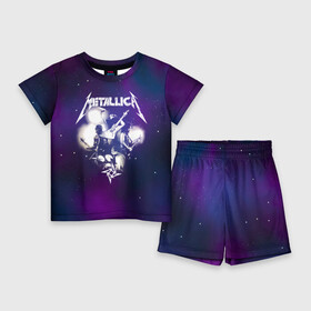 Детский костюм с шортами 3D с принтом Metallica ,  |  | metallica | группа | джеймс хэтфилд | кирк хэмметт | ларс ульрих | метал | металика | металлика | миталика | музыка | роберт трухильо | рок | трэш | трэшметал | хард | хардрок | хеви | хевиметал