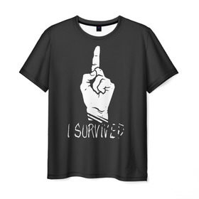 Мужская футболка 3D с принтом I Survived Dead by Daylight , 100% полиэфир | прямой крой, круглый вырез горловины, длина до линии бедер | dead by daylight