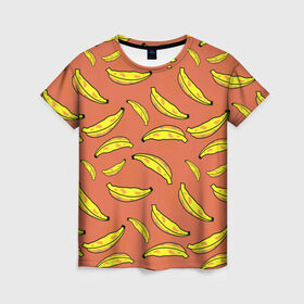 Женская футболка 3D с принтом банан , 100% полиэфир ( синтетическое хлопкоподобное полотно) | прямой крой, круглый вырез горловины, длина до линии бедер | banan | банан