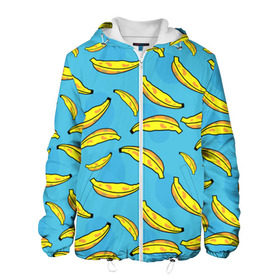Мужская куртка 3D с принтом банан , ткань верха — 100% полиэстер, подклад — флис | прямой крой, подол и капюшон оформлены резинкой с фиксаторами, два кармана без застежек по бокам, один большой потайной карман на груди. Карман на груди застегивается на липучку | banana | банан