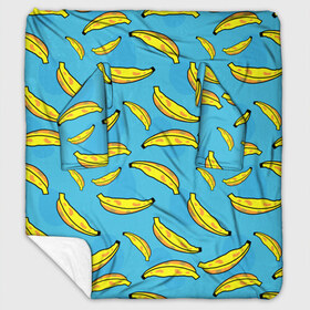 Плед с рукавами с принтом банан , 100% полиэстер | Закругленные углы, все края обработаны. Ткань не мнется и не растягивается. Размер 170*145 | banana | банан