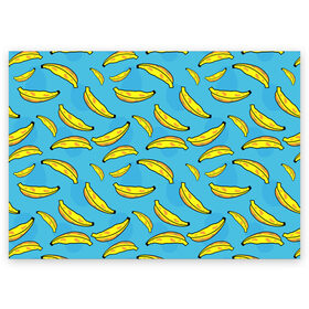 Поздравительная открытка с принтом банан , 100% бумага | плотность бумаги 280 г/м2, матовая, на обратной стороне линовка и место для марки
 | banana | банан