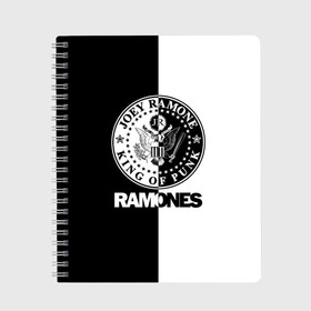 Тетрадь с принтом Ramones , 100% бумага | 48 листов, плотность листов — 60 г/м2, плотность картонной обложки — 250 г/м2. Листы скреплены сбоку удобной пружинной спиралью. Уголки страниц и обложки скругленные. Цвет линий — светло-серый
 | Тематика изображения на принте: ramone | ramones | группа | джонни | джоуи | ди ди томми | марки | панк | поп | раманес | раманэс | рамон | рамонес | рамонэс | рамоун | рамоунз | рамоунс | рок | хард | хардрок