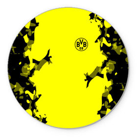 Коврик круглый с принтом FC Borussia 2018 Original , резина и полиэстер | круглая форма, изображение наносится на всю лицевую часть | боруссия | дортмунд