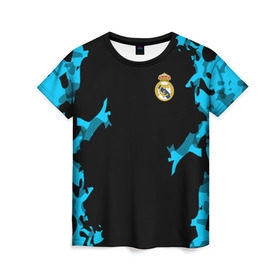 Женская футболка 3D с принтом Real Madrid 2018 Original , 100% полиэфир ( синтетическое хлопкоподобное полотно) | прямой крой, круглый вырез горловины, длина до линии бедер | Тематика изображения на принте: emirates | fc | real madrid | абстракция | реал мадрид | футбольный клуб | эмблема