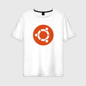 Женская футболка хлопок Oversize с принтом Ubuntu OS , 100% хлопок | свободный крой, круглый ворот, спущенный рукав, длина до линии бедер
 | ubuntu | убунта | убунту
