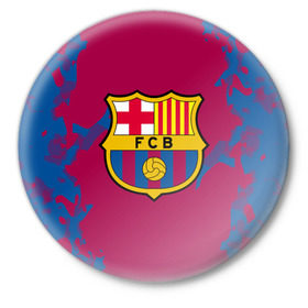 Значок с принтом FC Barca 2018 Original ,  металл | круглая форма, металлическая застежка в виде булавки | fc | fc barcelona | fcb | барселона | спорт | спортивные | фк | футбол | футбольный клуб