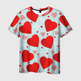 Мужская футболка 3D с принтом С днем святого Валентина , 100% полиэфир | прямой крой, круглый вырез горловины, длина до линии бедер | 14 | love | валентин | губы | день | любовь | подарок | поцелуй | сердце | страсть | февраль