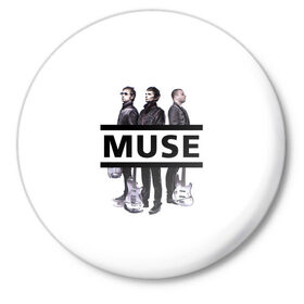 Значок с принтом Группа Muse ,  металл | круглая форма, металлическая застежка в виде булавки | 