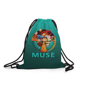 Рюкзак-мешок 3D с принтом Muse , 100% полиэстер | плотность ткани — 200 г/м2, размер — 35 х 45 см; лямки — толстые шнурки, застежка на шнуровке, без карманов и подкладки | 