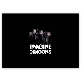 Поздравительная открытка с принтом Группа Imagine Dragons , 100% бумага | плотность бумаги 280 г/м2, матовая, на обратной стороне линовка и место для марки
 | Тематика изображения на принте: альтернативный | американская | группа | драгонс | имеджин | инди | индирок | поп | рок | электроник