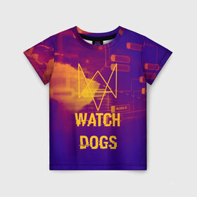 Детская футболка 3D с принтом WATCH DOGS NEON WORLD , 100% гипоаллергенный полиэфир | прямой крой, круглый вырез горловины, длина до линии бедер, чуть спущенное плечо, ткань немного тянется | wath dogs 2 | хакер
