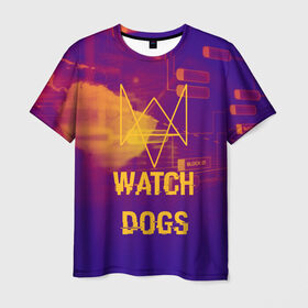 Мужская футболка 3D с принтом WATCH DOGS NEON WORLD , 100% полиэфир | прямой крой, круглый вырез горловины, длина до линии бедер | wath dogs 2 | хакер
