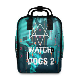 Женский рюкзак 3D с принтом Watch Dogs 2 NETWORK HACK , 100% полиэстер | лямки с регулируемой длиной, сверху ручки, чтобы рюкзак нести как сумку. Основное отделение закрывается на молнию, как и внешний карман. Внутри два дополнительных кармана, один из которых закрывается на молнию. По бокам два дополнительных кармашка, куда поместится маленькая бутылочка
 | Тематика изображения на принте: game | wath dogs 2 | город | девушка | дрон | игры | компьютеры | пистолет | телефон | технологии | хакер