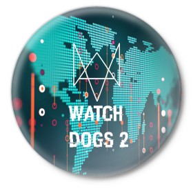 Значок с принтом Watch Dogs 2 NETWORK HACK ,  металл | круглая форма, металлическая застежка в виде булавки | game | wath dogs 2 | город | девушка | дрон | игры | компьютеры | пистолет | телефон | технологии | хакер