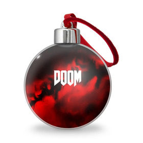 Ёлочный шар с принтом DOOM RED PLANET , Пластик | Диаметр: 77 мм | art | doom | game | возвращение | дум | игра | легенда | шутер