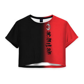 Женская футболка 3D укороченная с принтом AC MILAN , 100% полиэстер | круглая горловина, длина футболки до линии талии, рукава с отворотами | ac milan | fc | fc milan | football | milan | soccer | белый | клуб | красный | милан | спорт | спортивные | фк | футбол | цвет.логотип | черный | эмблема