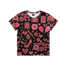 Детская футболка 3D с принтом Красота неземная , 100% гипоаллергенный полиэфир | прямой крой, круглый вырез горловины, длина до линии бедер, чуть спущенное плечо, ткань немного тянется | Тематика изображения на принте: 14 | love | валентин | губы | день | любовь | подарок | поцелуй | сердце | страсть | февраль