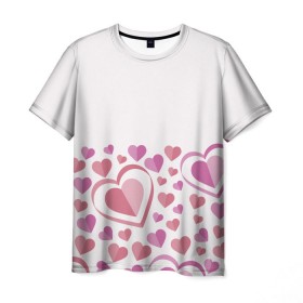 Мужская футболка 3D с принтом Нежность и страсть , 100% полиэфир | прямой крой, круглый вырез горловины, длина до линии бедер | 14 | love | валентин | губы | день | любовь | подарок | поцелуй | сердце | страсть | февраль