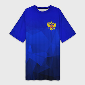 Платье-футболка 3D с принтом RUSSIA SPORT ,  |  | russia | белый | болельщик | герб | двуглавый орел | корона | красный | лошадь | модные | надписи | орел | патриот | россия | синий | спорт | спортивные | триколор | униформа | фанат | цвет