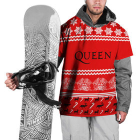Накидка на куртку 3D с принтом Праздничный Queen , 100% полиэстер |  | paul rodg | queen | quen | брайан мэй | глэм | группа | джон дикон | знак | квин | королева | красный | куин | меркури | меркьюри | мэркури | надпись | новогодний | новый год | поп | праздник | роджер тейлор