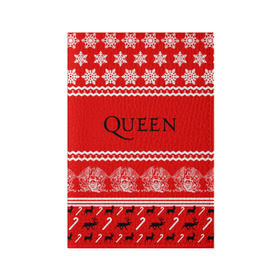 Обложка для паспорта матовая кожа с принтом Праздничный Queen , натуральная матовая кожа | размер 19,3 х 13,7 см; прозрачные пластиковые крепления | paul rodg | queen | quen | брайан мэй | глэм | группа | джон дикон | знак | квин | королева | красный | куин | меркури | меркьюри | мэркури | надпись | новогодний | новый год | поп | праздник | роджер тейлор