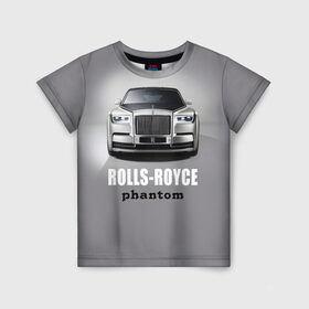 Детская футболка 3D с принтом Rolls-Royce Phantom , 100% гипоаллергенный полиэфир | прямой крой, круглый вырез горловины, длина до линии бедер, чуть спущенное плечо, ткань немного тянется | bmw | rolls royce | авто | автомобиль | машина | роллс ройс | тачка | элита