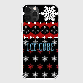Чехол для iPhone 12 Pro Max с принтом Праздничный Ice Cube , Силикон |  | hip hop | hiphop | ice cube | mc | n.w.a | rap | айс | джексон | западное по | знак | красный | куб | кубе | кубик льда | кьюб | мс | надпись | новогодний | новый год | о ши | оши | праздник | реп | репер | речитатив | рождество