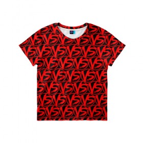 Детская футболка 3D с принтом VERSUS BATTLE RED , 100% гипоаллергенный полиэфир | прямой крой, круглый вырез горловины, длина до линии бедер, чуть спущенное плечо, ткань немного тянется | rap | versus battle | битва | молодежный стиль | рэп | рэп батл | рэп битва | рэперы