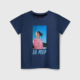 Детская футболка хлопок с принтом Лил Пип , 100% хлопок | круглый вырез горловины, полуприлегающий силуэт, длина до линии бедер | Тематика изображения на принте: lil peep | rap | густав ор | лил пип | рэп