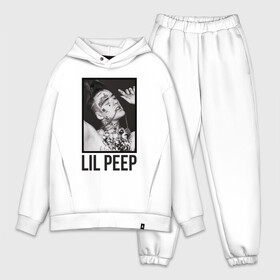 Мужской костюм хлопок OVERSIZE с принтом Little fashion white ,  |  | Тематика изображения на принте: lil peep | rap | густав ор | лил пип | рэп