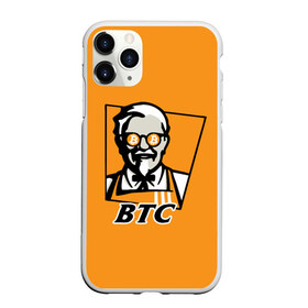 Чехол для iPhone 11 Pro Max матовый с принтом BITCOIN в стиле KFC , Силикон |  | Тематика изображения на принте: bitcoin | btc | crypto | kfc | биткоин | валюта | деньги | криптовалюта | цифровое золото