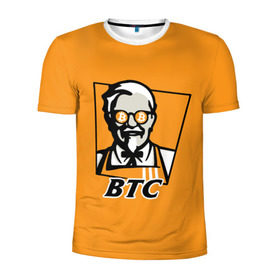 Мужская футболка 3D спортивная с принтом BITCOIN в стиле KFC , 100% полиэстер с улучшенными характеристиками | приталенный силуэт, круглая горловина, широкие плечи, сужается к линии бедра | bitcoin | btc | crypto | kfc | биткоин | валюта | деньги | криптовалюта | цифровое золото