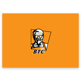 Поздравительная открытка с принтом BITCOIN в стиле KFC , 100% бумага | плотность бумаги 280 г/м2, матовая, на обратной стороне линовка и место для марки
 | Тематика изображения на принте: bitcoin | btc | crypto | kfc | биткоин | валюта | деньги | криптовалюта | цифровое золото